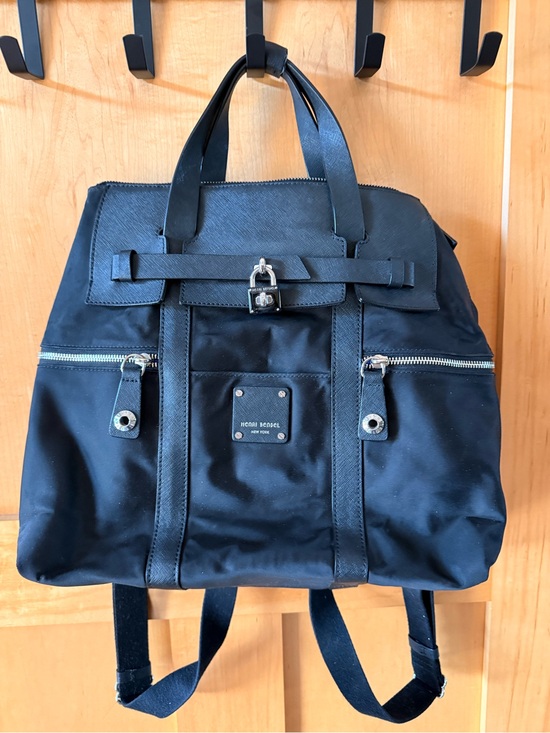 henri bendel Other - henri bendel Black Nylon Backpack Tote with Silver Hardware- perfect condition